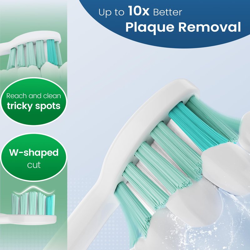 SuitShine Replacement Toothbrush Heads Compatible with Philips Sonicare and More Click-on Handles 8 Pack Blackwhite