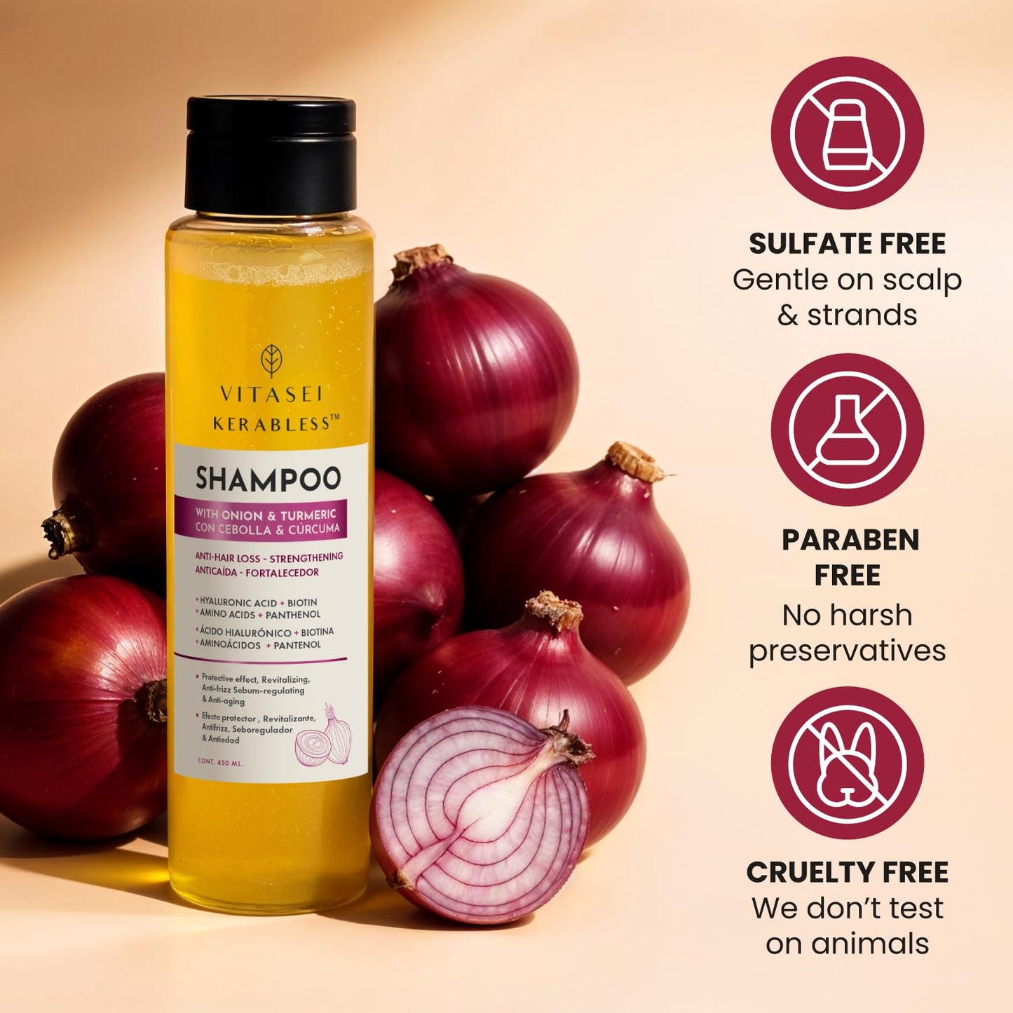 VITASEI Shampoo Kerabless With Onion And Tumeric