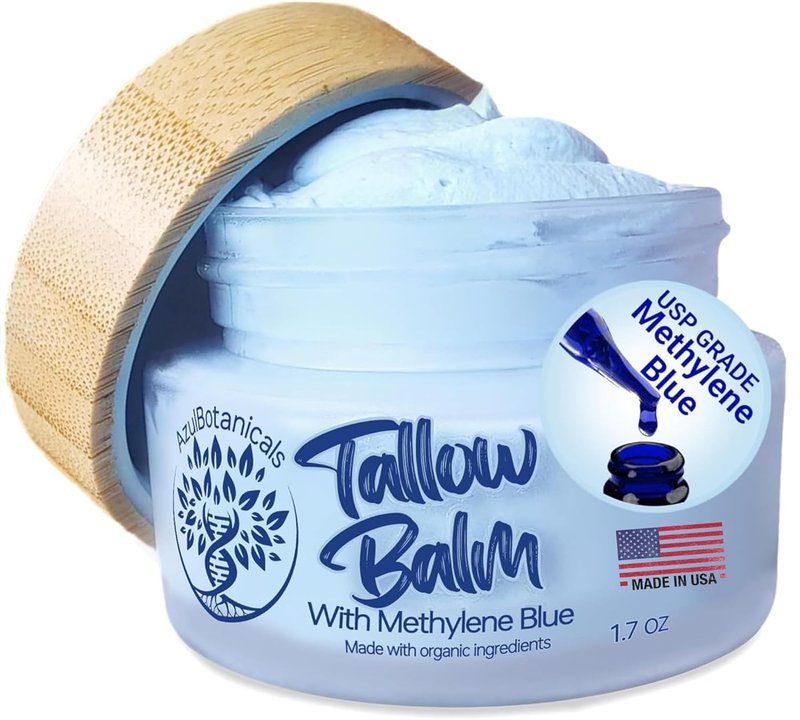 Methylene Blue Whipped Grass-Fed Beef Tallow Balm - Anti-Aging Moisturizer for All Skin Types | 1.7 oz