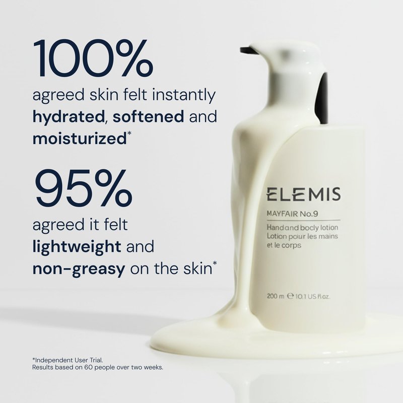 ELEMIS Mayfair No.9 Hand & Body Lotion, Lightweight Formula Hydrates, Softens, and Moisturizes Skin with Sustainable Shea Butter and Borage Oil, 300ml