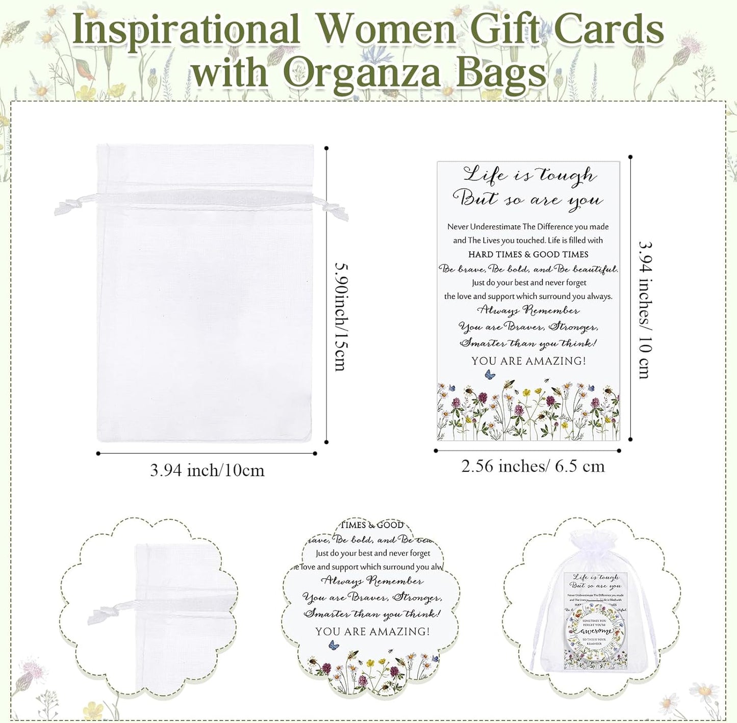 Inspirational Compact Mirror Set - 24 Double-Sided Folding Mirrors for Women | Perfect Gift for Nurses, Teachers, and Coworkers (Wildflower)