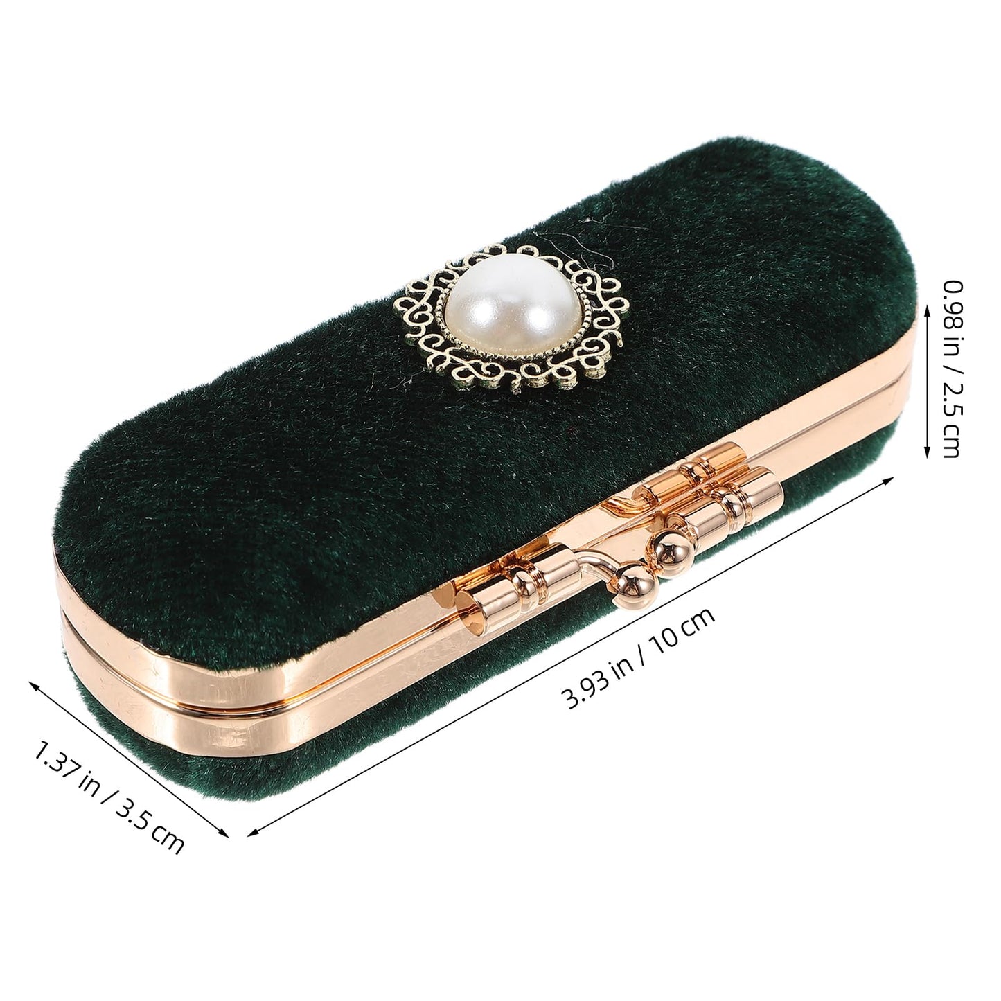 Cabilock Retro Lipstick Box with Mirror Compact Lip Balm Organizer Durable Cosmetic Storage Case Fits One Lipstick for Travel and Daily Use 3.93X1.37X0.98 Inches