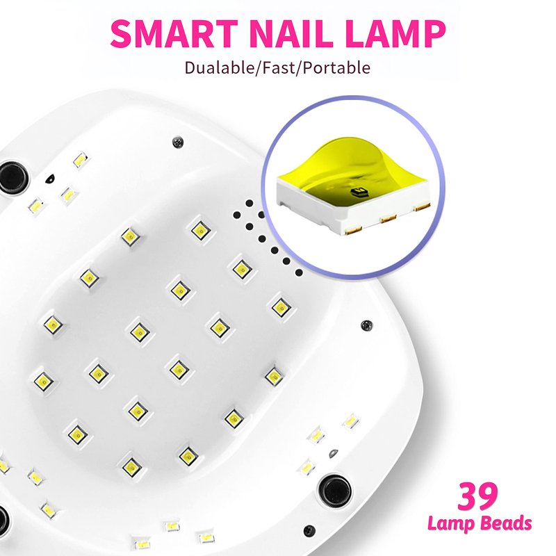 AIJIMEI UV LED Nail Lamp Nail Dryer Nail dryers for Gel and Regular Polish 86W Fast Drying Gel Polish Adjustable 4 Time Presets Smart Sensor (Pink)