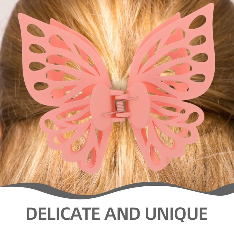 KALLORY Butterfly Hair Clips - 8 Large Claw Clips for Women & Girls | Stylish Hair Accessories