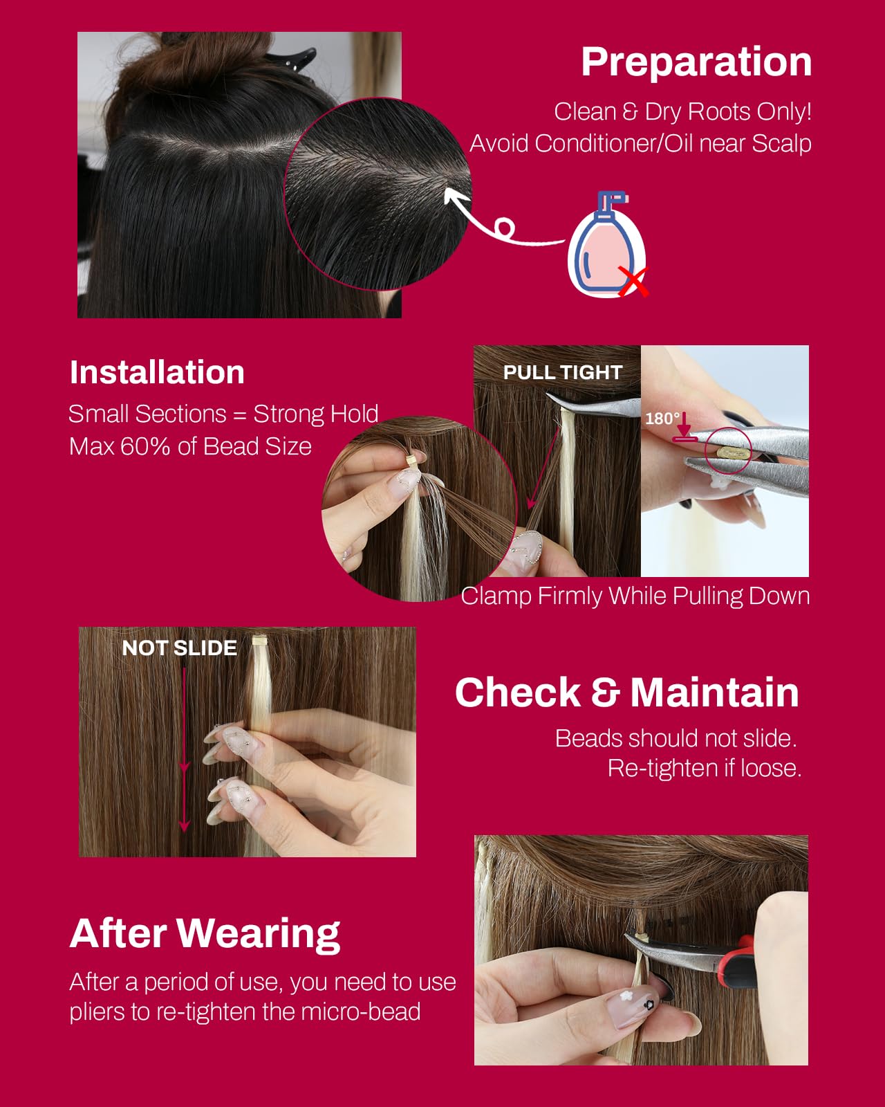 Moresoo Microlink Hair Extensions Human Hair Jet Black, 24 Inch