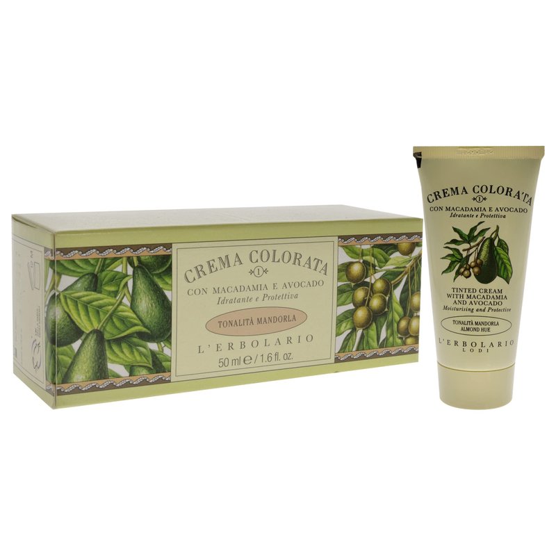 L'Erbolario Tinted Face Cream - Moisturizer Face Cream - Innovative Makeup Lotion - Protects Your Skin From Wrinkles and Dryness - Tinted Cream with Macadamia and Avocado - Almond Hue - 1.6 oz