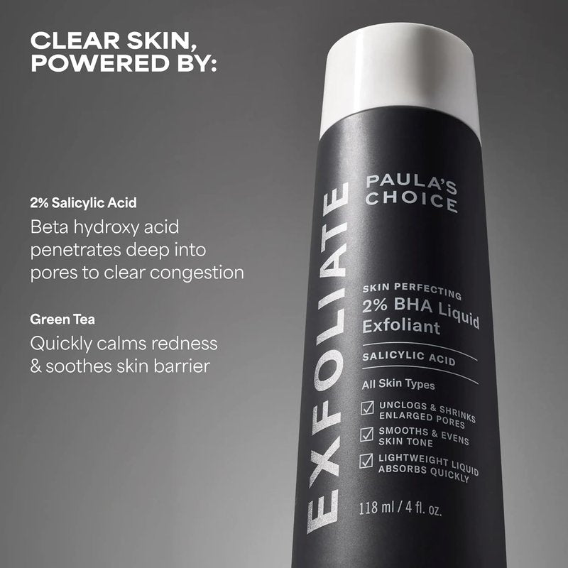 Paula's Choice Skin Perfecting 2% BHA Liquid Exfoliant - Salicylic Acid Facial Polish for Pores & Fine Lines | Fragrance-Free