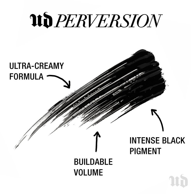 Urban Decay Perversion Volumizing Mascara (Full Size) - Intense Black Lengthening Mascara, Smudge-Resistant, Flake-free, Buildable Lash Volume & Length, Curling & Separating - 0.34 Fl Oz