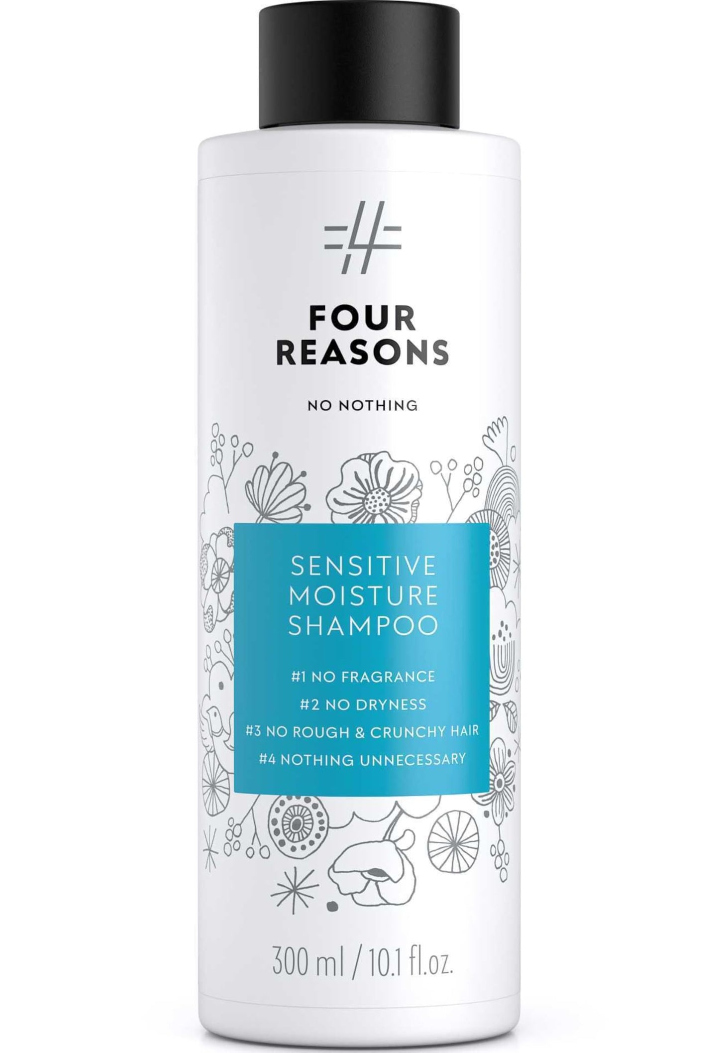 No nothing Moisture Shampoo - Fragrance Free Moisturizing Shampoo for Dry Hair & Sensitive Scalp - Hydrating, Hypoallergenic Hair Shampoo for Women with Avocado Oil - Vegan, Paraben Free, 10.1 Fl Oz