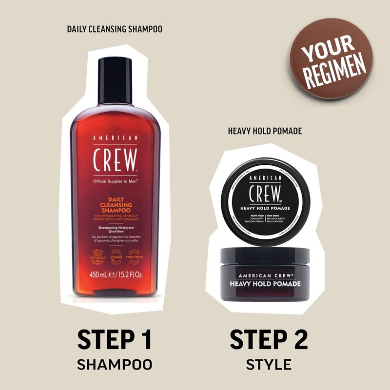 American Crew Men's Hair Pomade - Heavy Hold & High Shine | 3 oz Styling Gel
