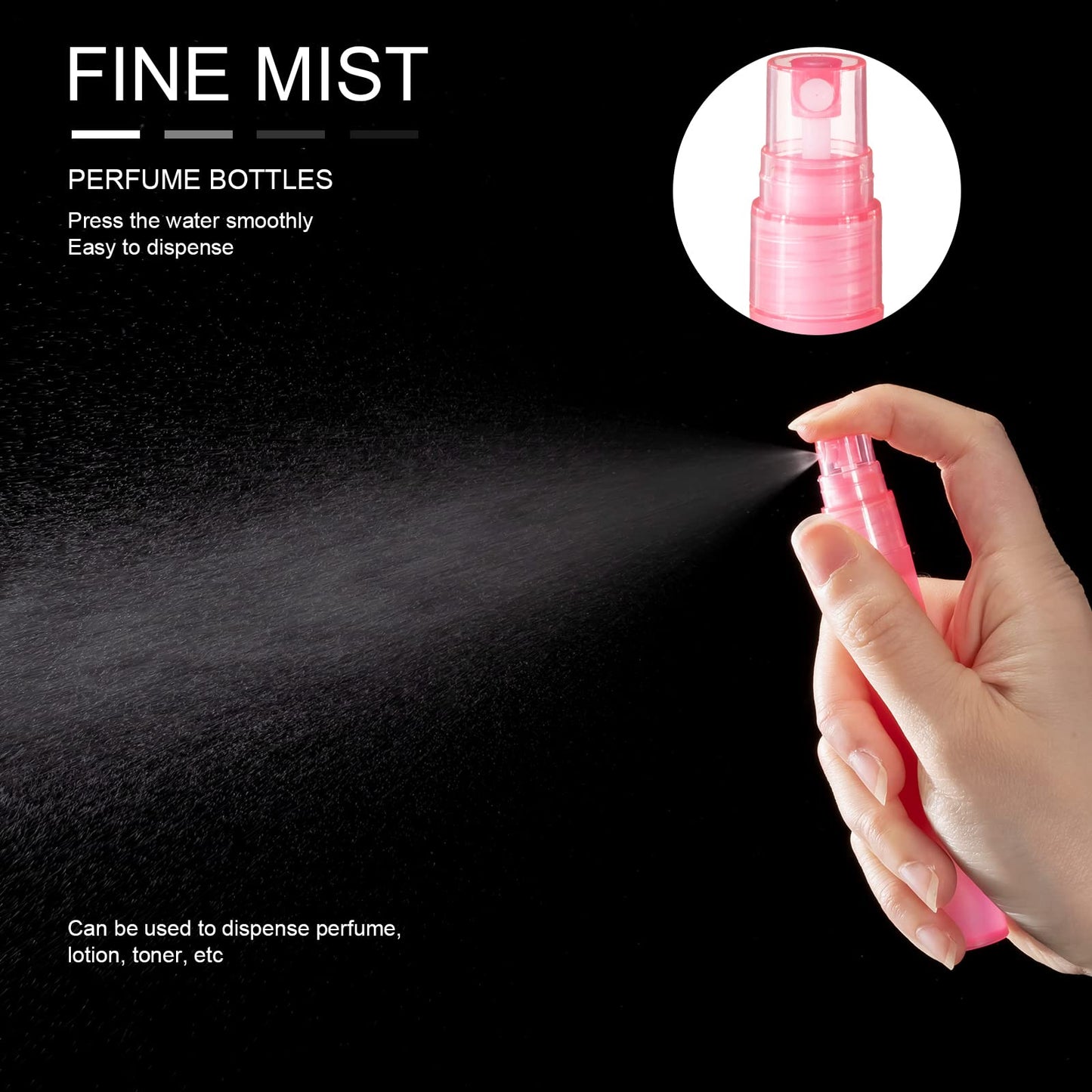 Patelai 60 Pieces 10 ml Plastic Spray Bottles Empty Fine Mist Sprayer Bottles for Travel Essential Oils Perfume Supplies(Multicolored)
