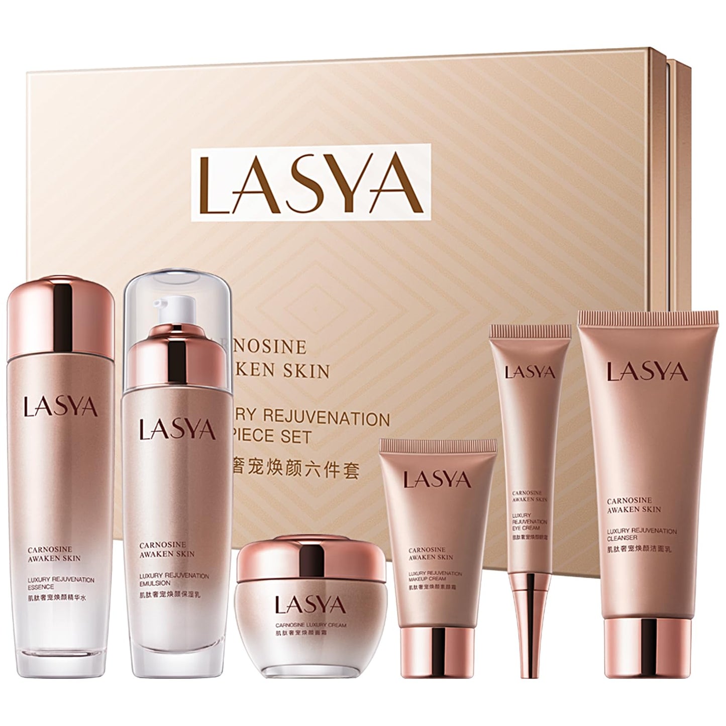 Revitalizing 6-Piece Anti-Aging Skin Care Set for Women – Hydrating, Firming & Wrinkle-Reducing Facial Care Kit with Cleanser, Toner, Eye Cream, Lotion & Face Cream