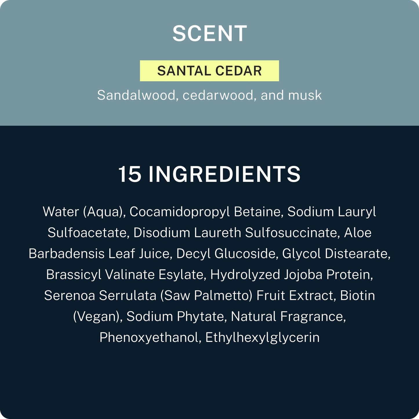 Blu Atlas Natural Shampoo for Men — Sulfate-Free for All Hair Types, 15 Ingredients, No Filler, Helps with Dandruff and Dry Scalp — Santal Cedar Scent, 8 oz