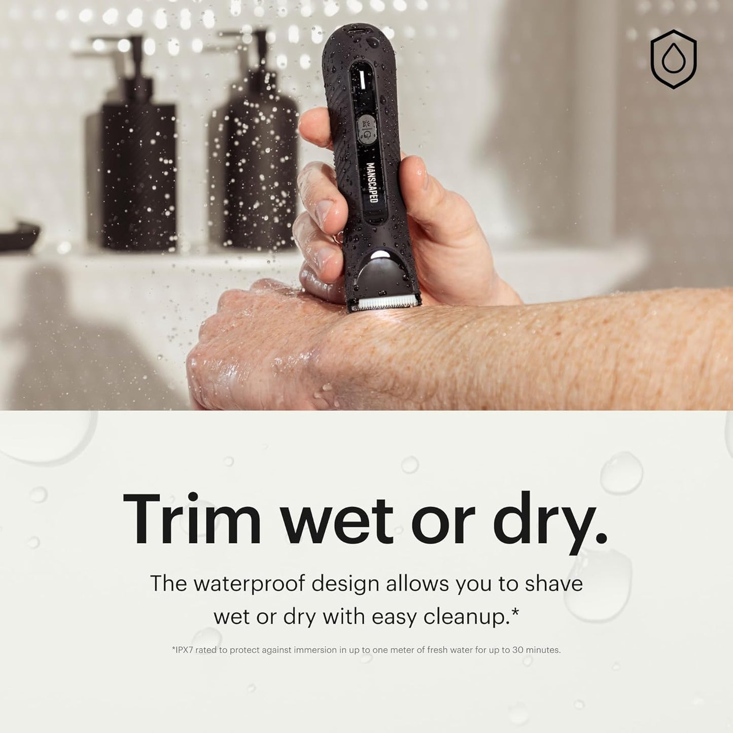 Lawn Mower 3.0 Plus Groin & Body Hair Trimmer - Waterproof, USB-C Rechargeable, Tuxedo Black