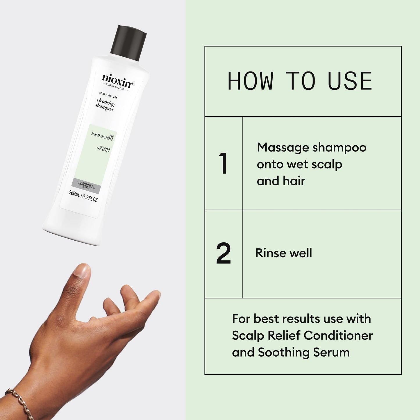 Nioxin Scalp Relief Cleansing Shampoo | For Sensitive Scalp | Made with Aloe Vera and Vitamin E | 6.7 Fl oz.