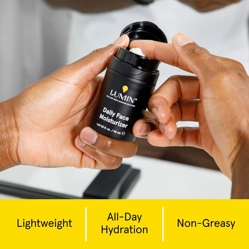 Lumin Daily Face Moisturizer for Men – Lightweight Hydrating Cream with Niacinamide, Men’s Face Lotion for Normal, Combination & Sensitive Skin, Korean Skincare, Smooth & Nourishing, 50ml