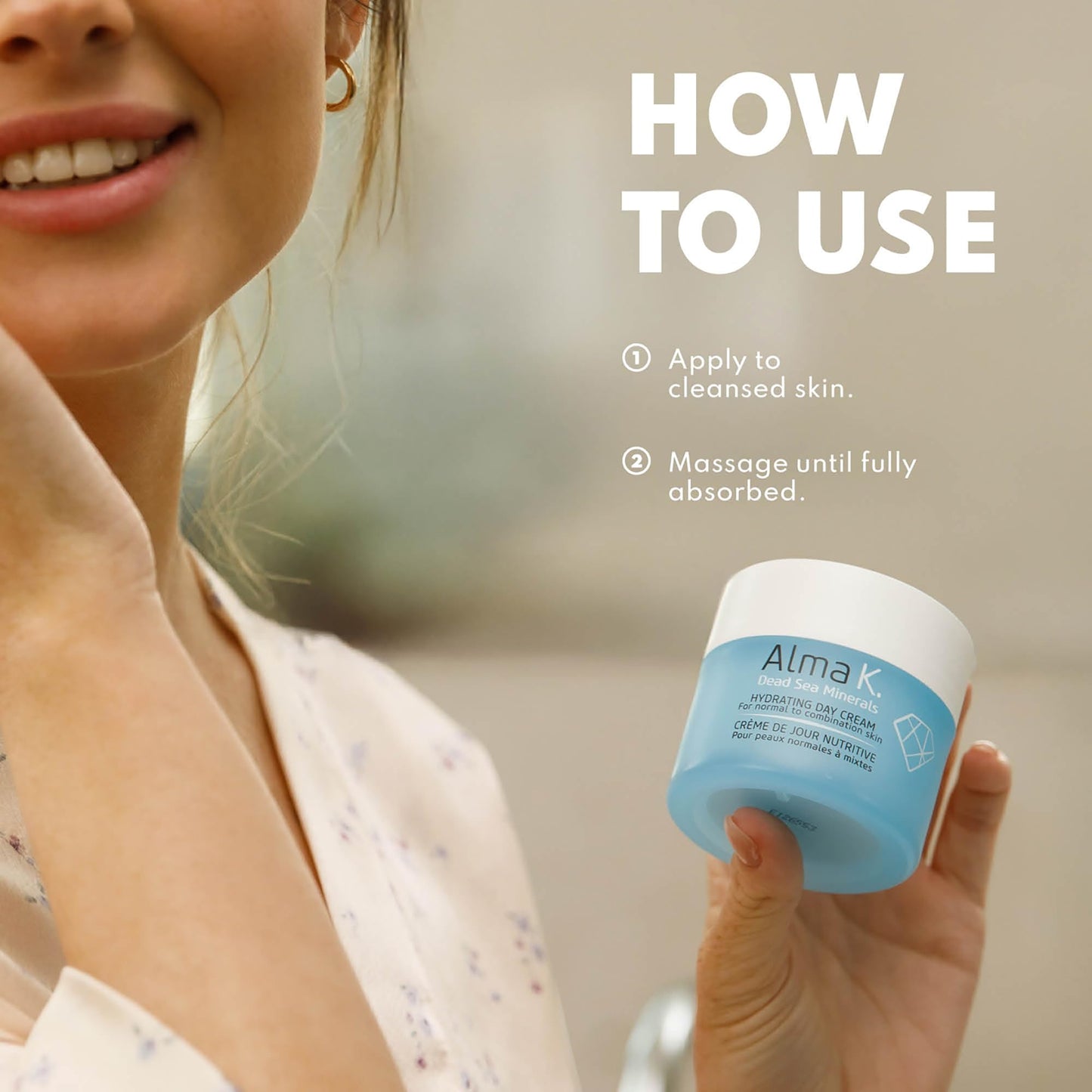 Alma K Hydrating Day Cream - Day Face Cream for Normal to Combination Skin - Daily Face Moisturizer - Non-Greasy Facial Moisturizer - 1.7 oz