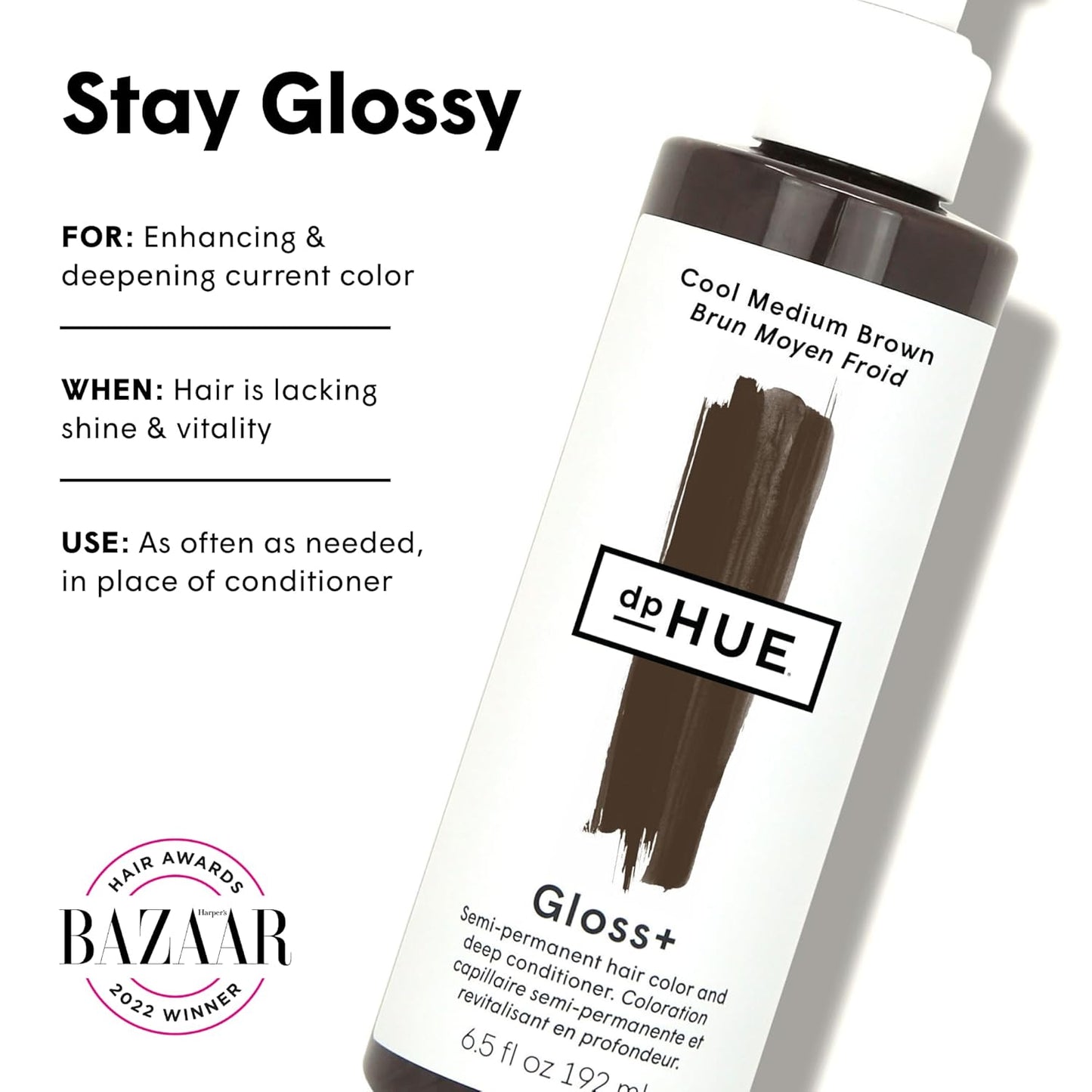 dpHUE Gloss+ | Cool Medium Brown Hair Color Treatment - Boosts Fading & Refreshes Color - 8-12 Applications