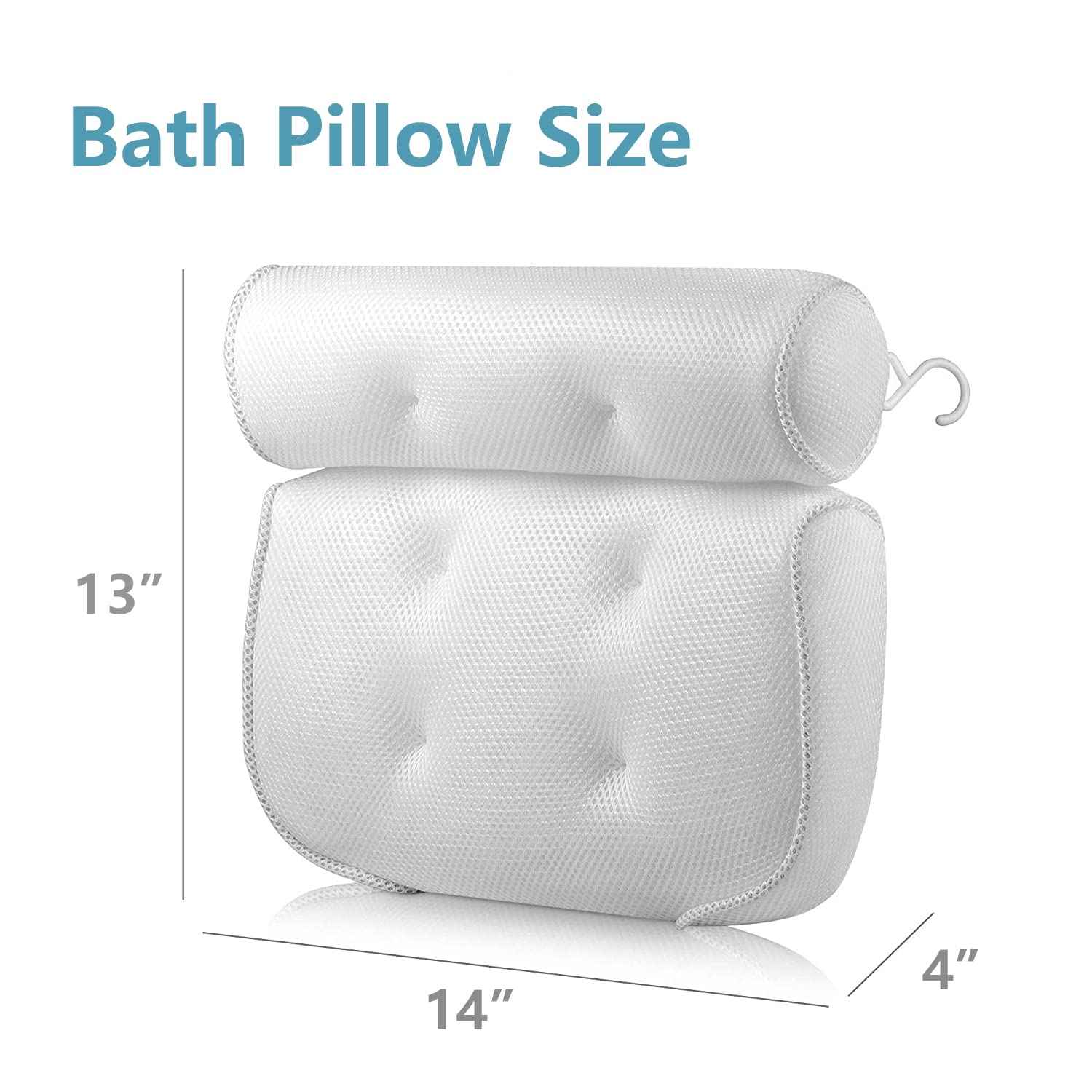 AYANG Bath Pillow for Bathtub, Bath Pillows for Tub with 4D, Non Slip Bath Neck Spa Pillows Headrest Cushion for Back, Bath Pillow Fit Hot Tub, Easy to Wash, Spa Gifts Bathtub Accessories