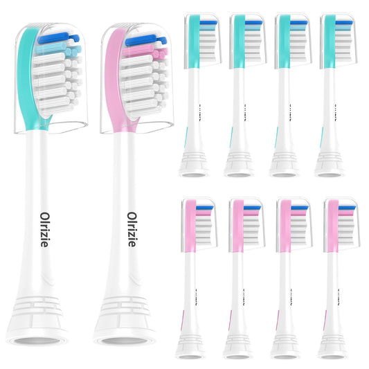 Kids-Replacement-Heads for-Philips-Sonicare,Toothbrush-Replacement-Heads Age 7+,Soft Bristles Replacement Toothbrush Heads for Children, Blue and Pink,10 Packs