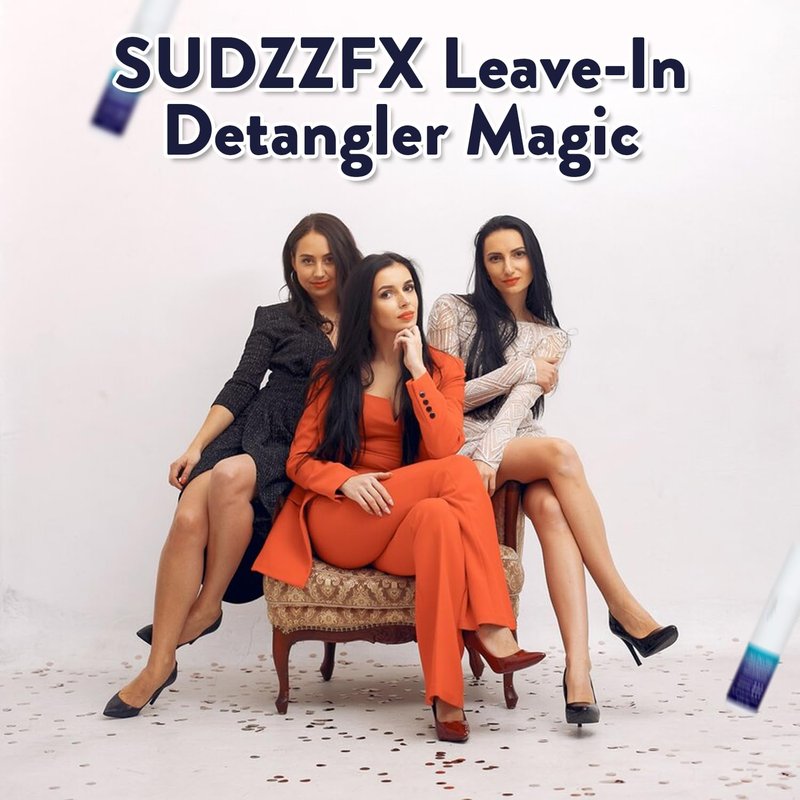 SUDZZFX Leave-In Hair Detangler - Powerful Frizz Control & Shine | Color Safe, Sulfate Free, 4.0 Fl Oz