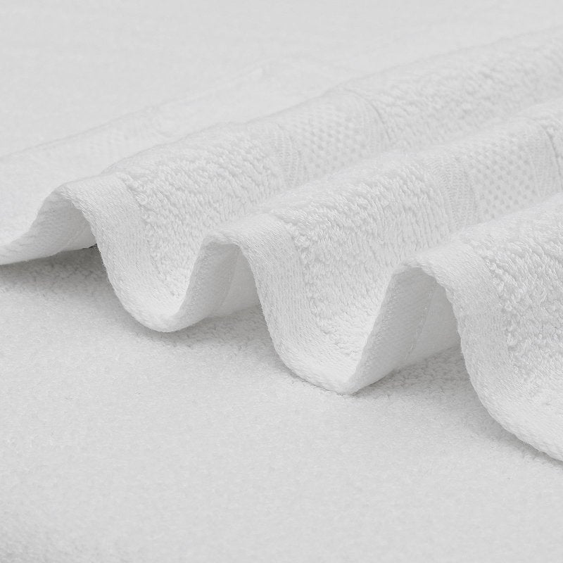 MoNiBloom 12-Piece 100% Cotton Face Wash Cloth Set for Bathroom Home Hotel Spa Gym Yoga Shower Highly Absorbent Ultra Soft Quick-Dry (White)