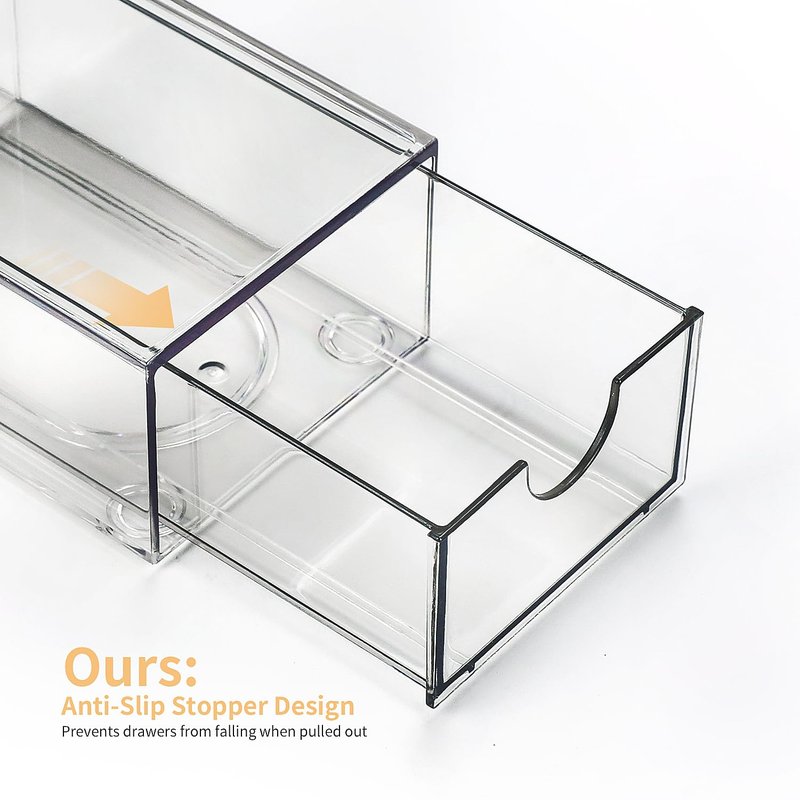 WUHUME Desk Organizer with Drawers, Stackable Plastic Storage Drawers for Makeup or Desk Organization, Cabinets for Office Dressing Countertop Bathroom Bedroom (12 Packs)