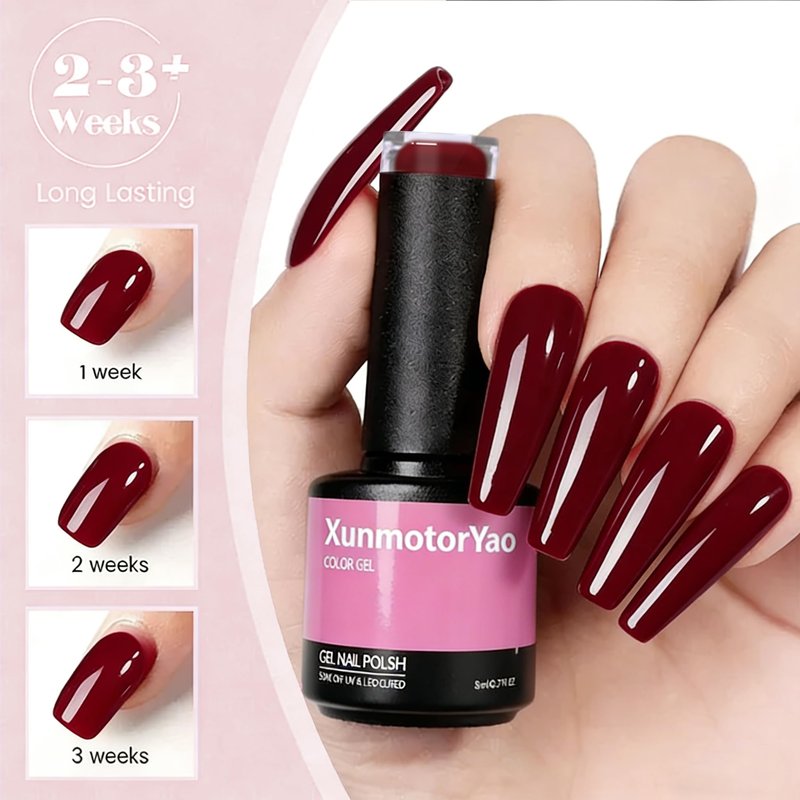 XunmotorYao Gel Nail Polish Set, 6 Colors Milky White Nude Pink Polish Kit Soak Off Uv LED Nail Kit Minicure DIY Nails Art for Salon Home Fall Winter Gel Nails Kit