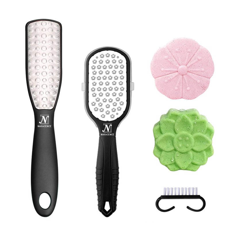 Foot Scrubber Dead Skin Double Sided Foot File Rasp Callus Remover, 2pcs Foot Bath Bombs,Pedicure Foot Scrubber Grater,Foot Heel Craper for Cracked Heels, Foot Grater Shaver Scraper 2pcs