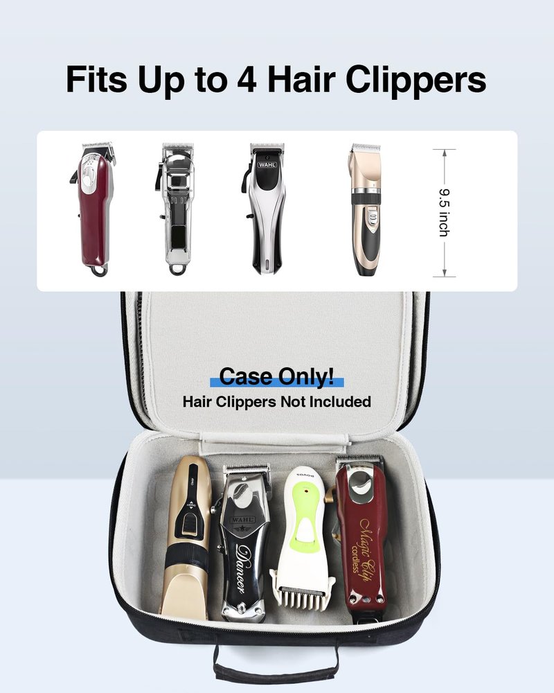 Luxtude Large Barber Case, Hard Barber Bags for Clippers and Supplies, Travel Hair Clipper Case, Clipper and Trimmer Cases with Shoulder Strap, Easy Carrying