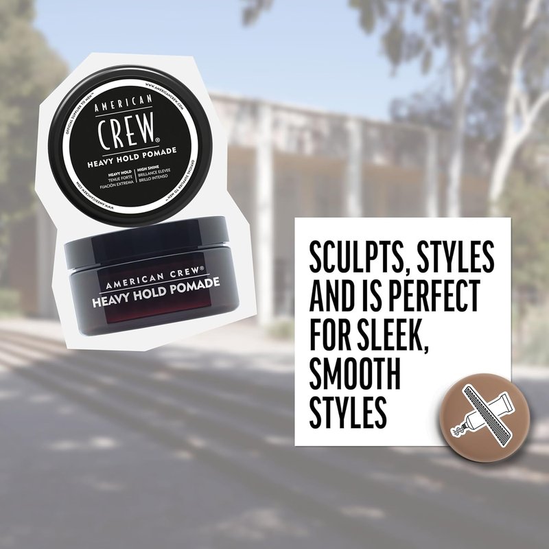 American Crew Men's Hair Pomade - Heavy Hold & High Shine | 3 oz Styling Gel