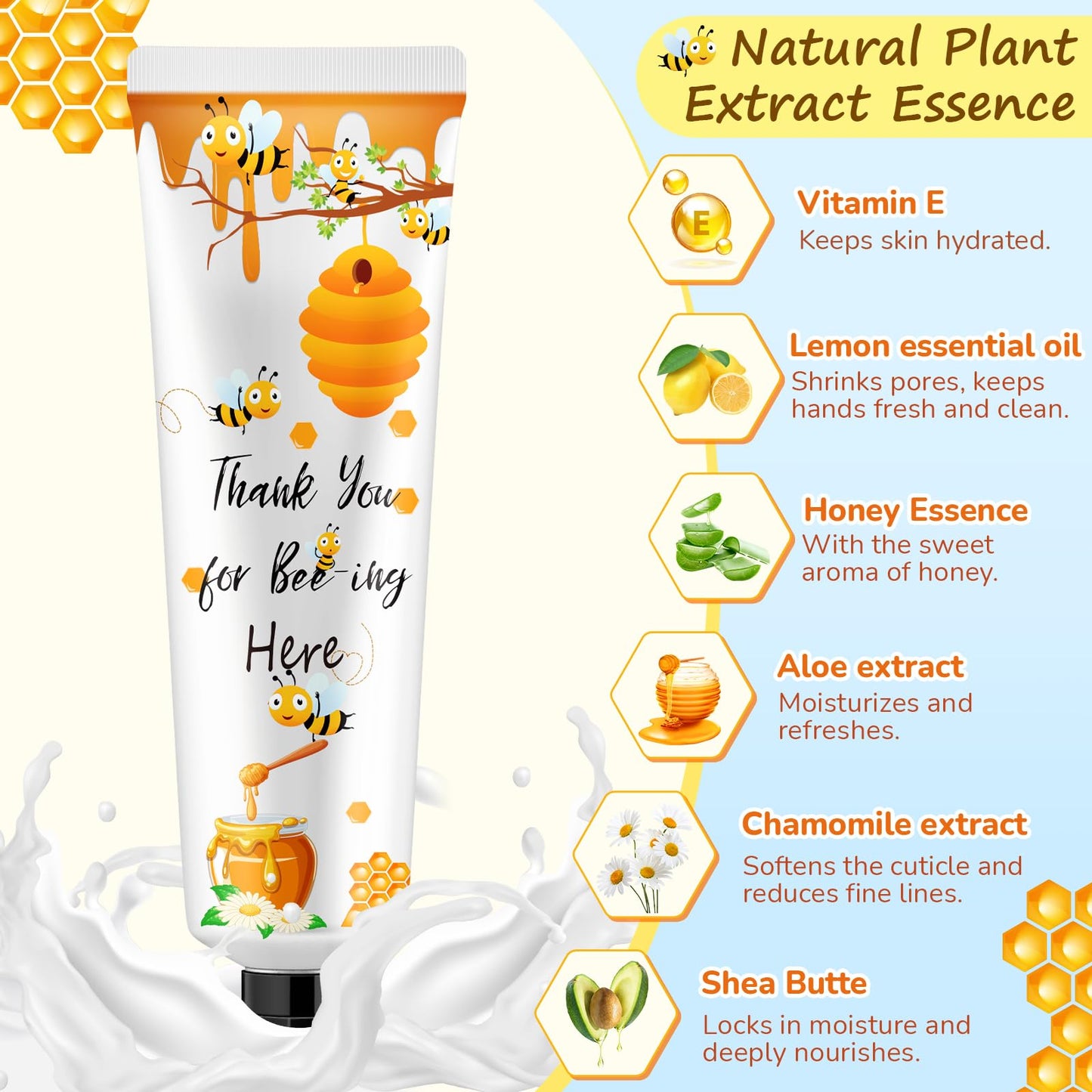 Swiffen 48 Sets Honey Baby Shower Hand Cream Gifts Bulk for Guest a Little Honey Is on The Way Mini Travel Hand Lotion for Gender Reveal Bee Themed Baby Shower Birthday Party Supplies Prizes Souvenirs