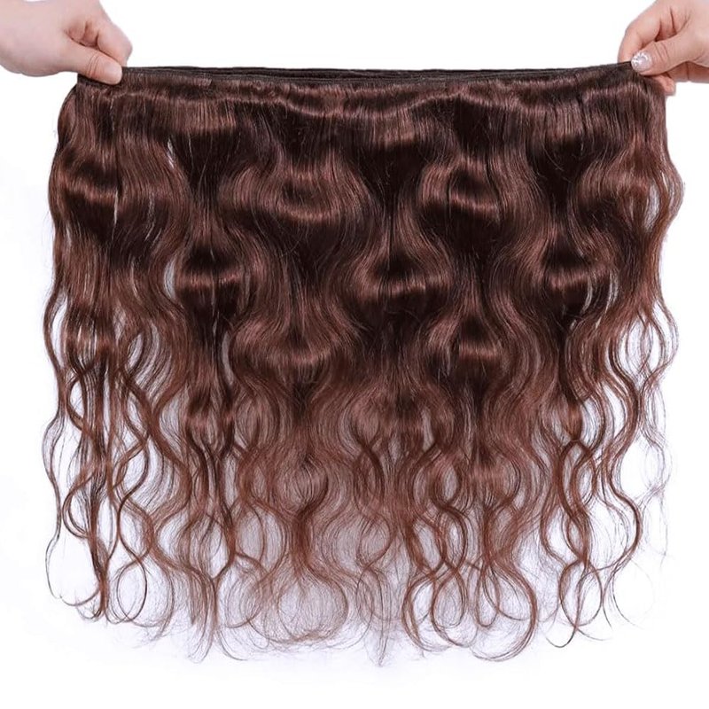 Human Hair Bundles - 12A Unprocessed Chocolate Brown Body Wave | 12, 14, 16 Inch Double Weft for Black Women