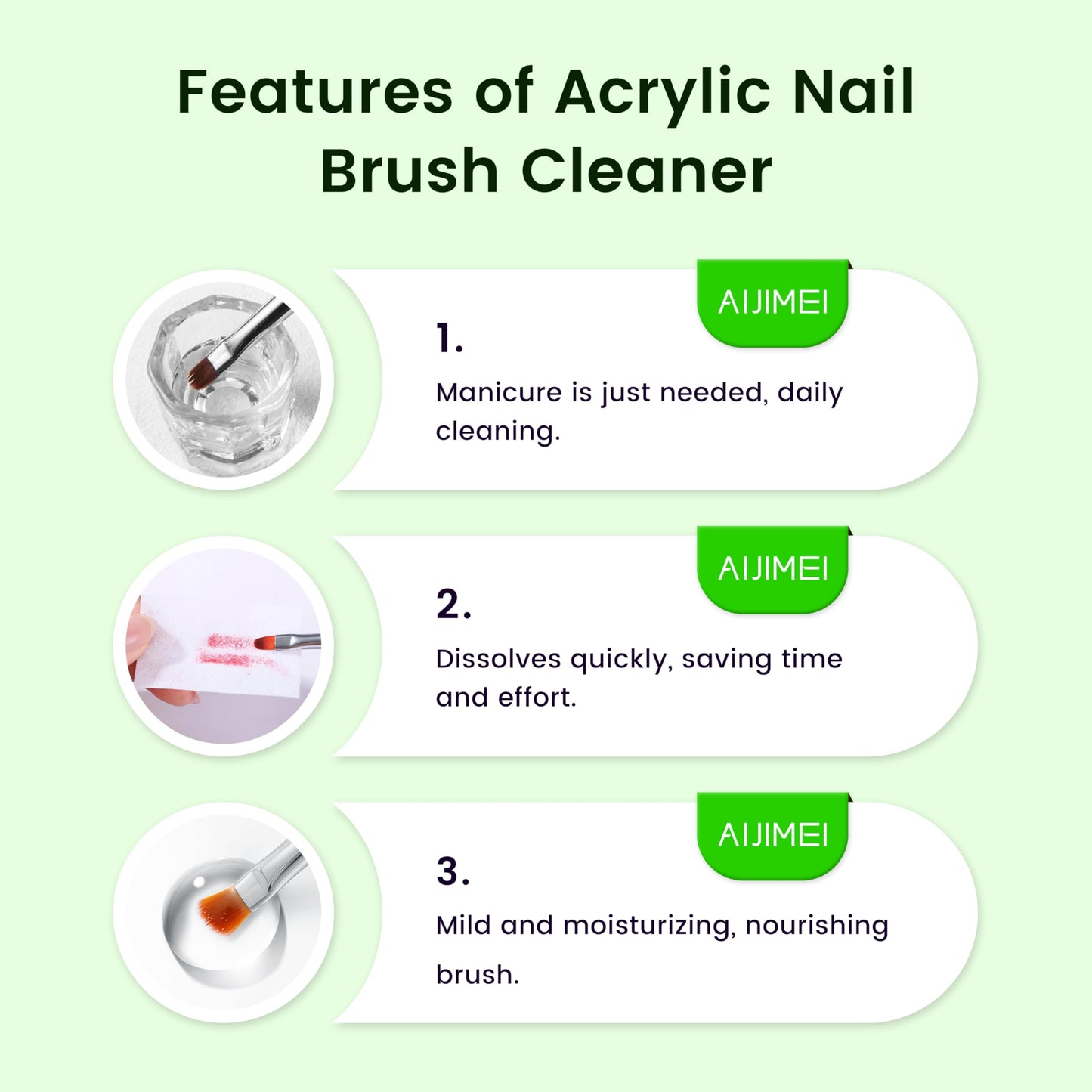 AIJIMEI Nail Brush Cleaner 120ml Acrylic Nail Brush Cleaner kit for Efficient Nail Art Brush Cleaning Quick Gel Removal Suitable for Professional and Home
