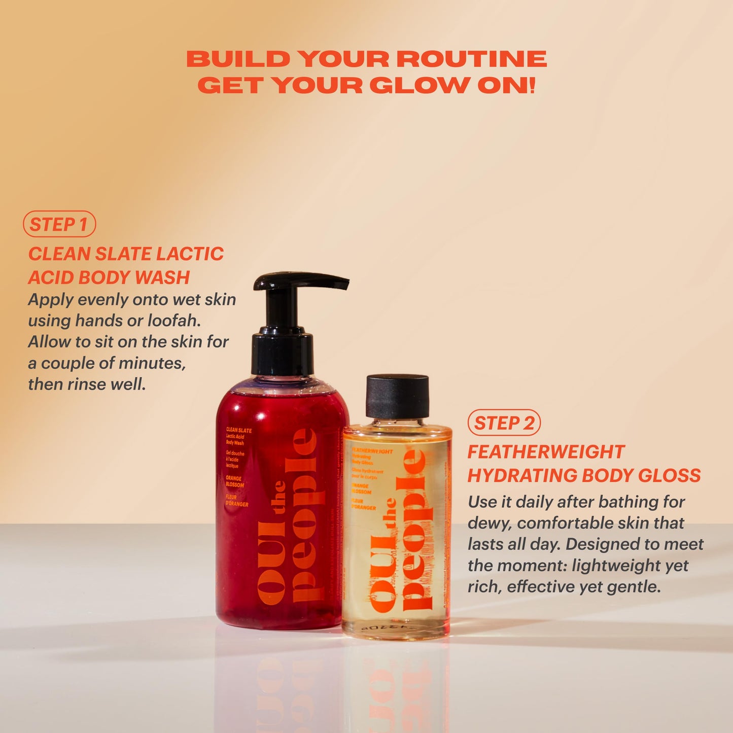 OUI the People CLEAN SLATE Lactic Acid Body Wash, AHA Body Wash, Glycolic & Lactic Acid Serum & Face Cleanser, Gentle Exfoliation & Face Moisturizer for Smoother Texture and Even Skin Tone, 8.4 oz
