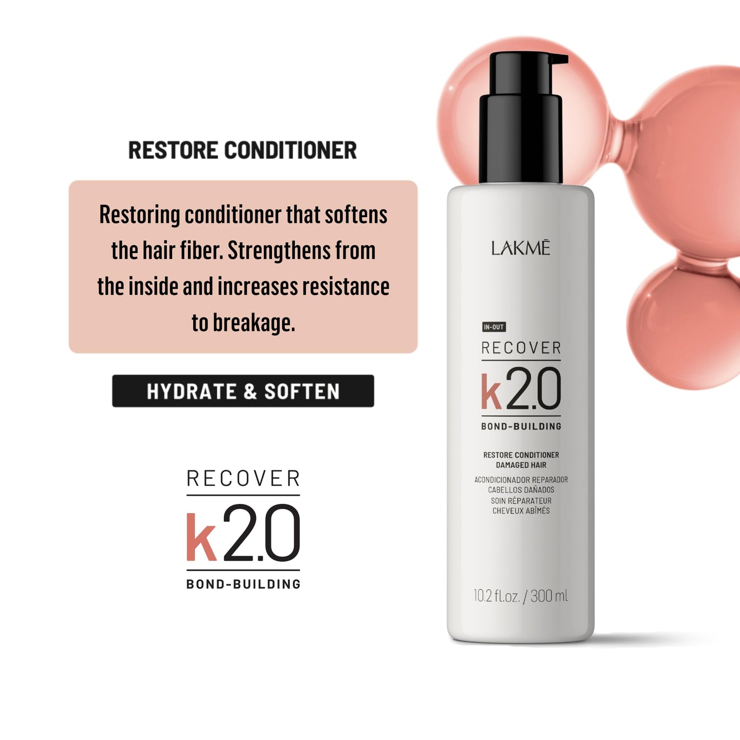 Lakmé K2.0 Recover Restore Conditioner, 10.2 fl oz