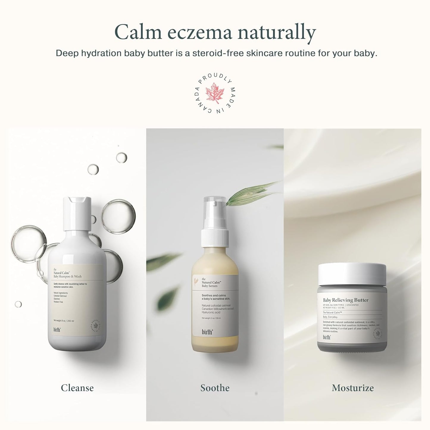 Baby Eczema Butter - Steroid-Free Natural Cocoa Seed Butter & Colloidal Oatmeal | Soothes Itchy Skin | Non-Greasy 4oz