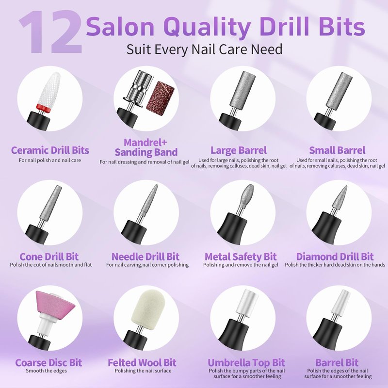 YLYYCC Electric Nail Drill Cordless Nail File with UV Lamp:Professional for Acrylic Gel Dip Powder Nails Portable Nail Kit Machine for Women Girl Manicure Pedicure Nail Set Rechargeable Lightweight