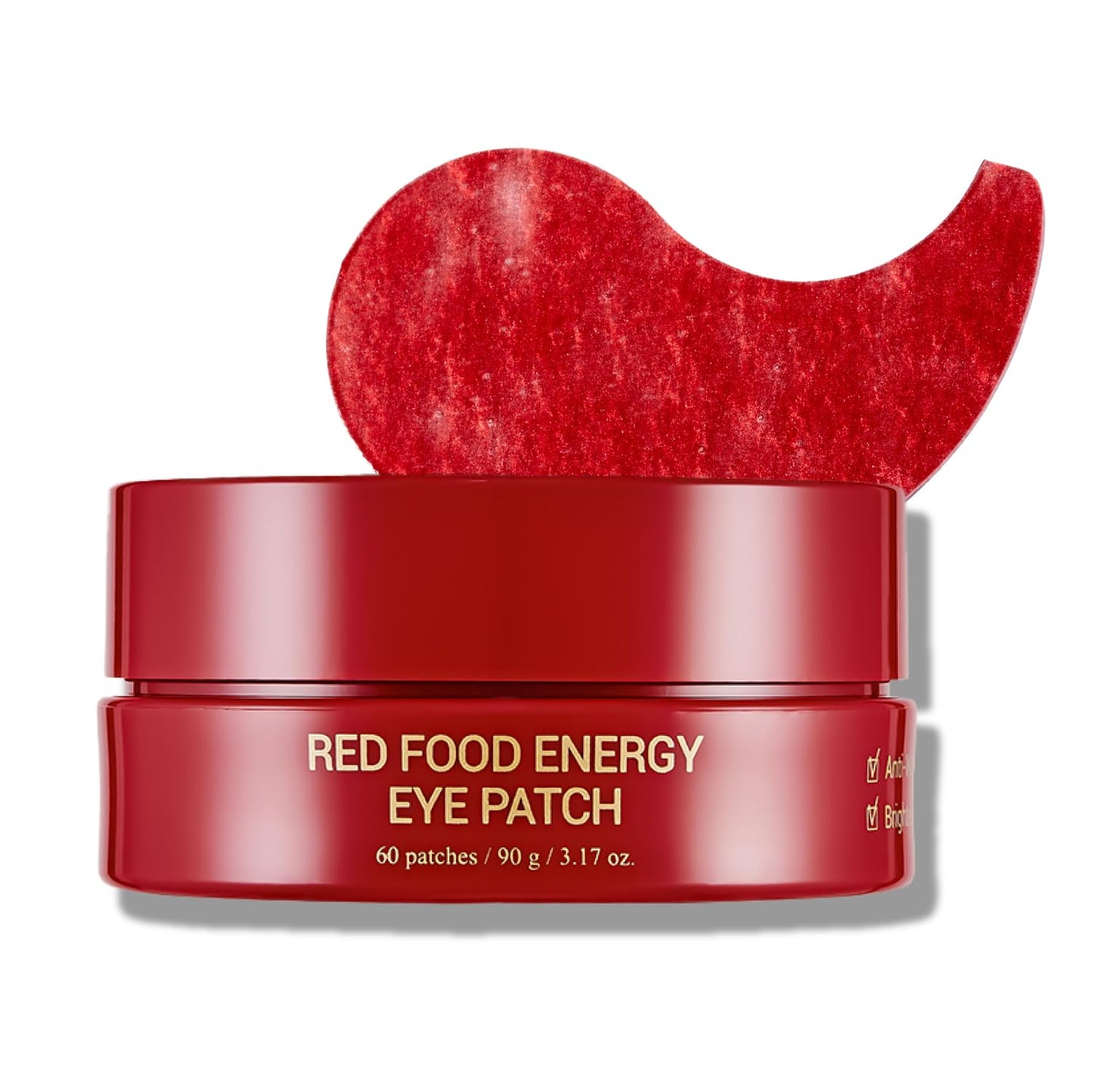 YADAH Red Food Energy Eye Patch 60 Pairs - Hydrogel Under Eye Mask with Pomegranate & Ginseng for Firming, Hydration & Puffiness Reduction.