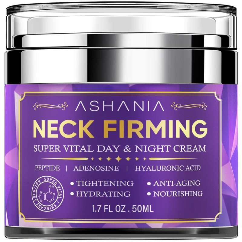 Ashania Korean Neck Firming Cream for Wrinkles & Sagging Skin – Peptide, Adenosine & Hyaluronic Acid Tightening Formula, Made in Korea (1.7 fl oz)