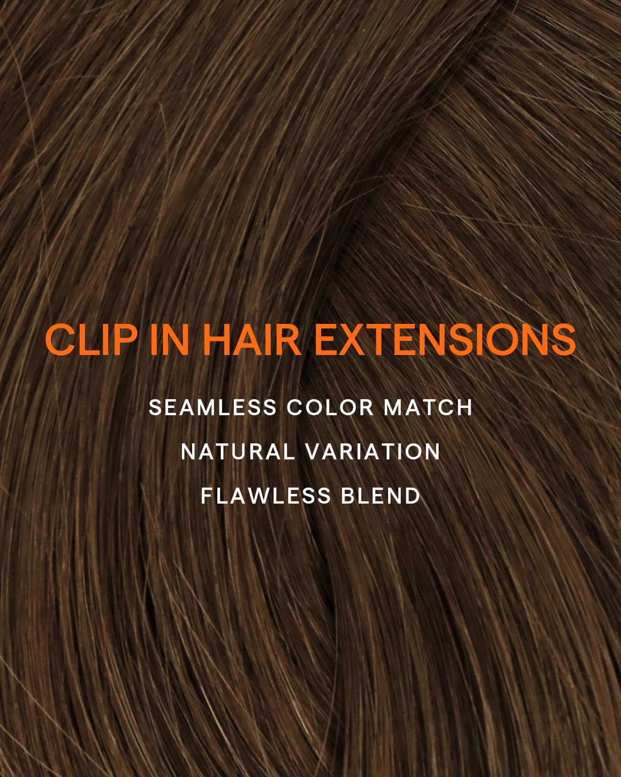 Full Shine Real Hair Extensions Clip in Human Hair Chestnut Brown