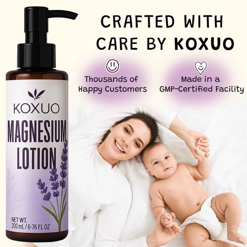 Magnesium Lotion for Kids & Babies Sleep – Magnesium Cream with Shea Butter & Olive Oil for Kids, Adults & Moms – Soothing Nighttime Moisturizer Safe for Pregnancy & Sensitive Skin