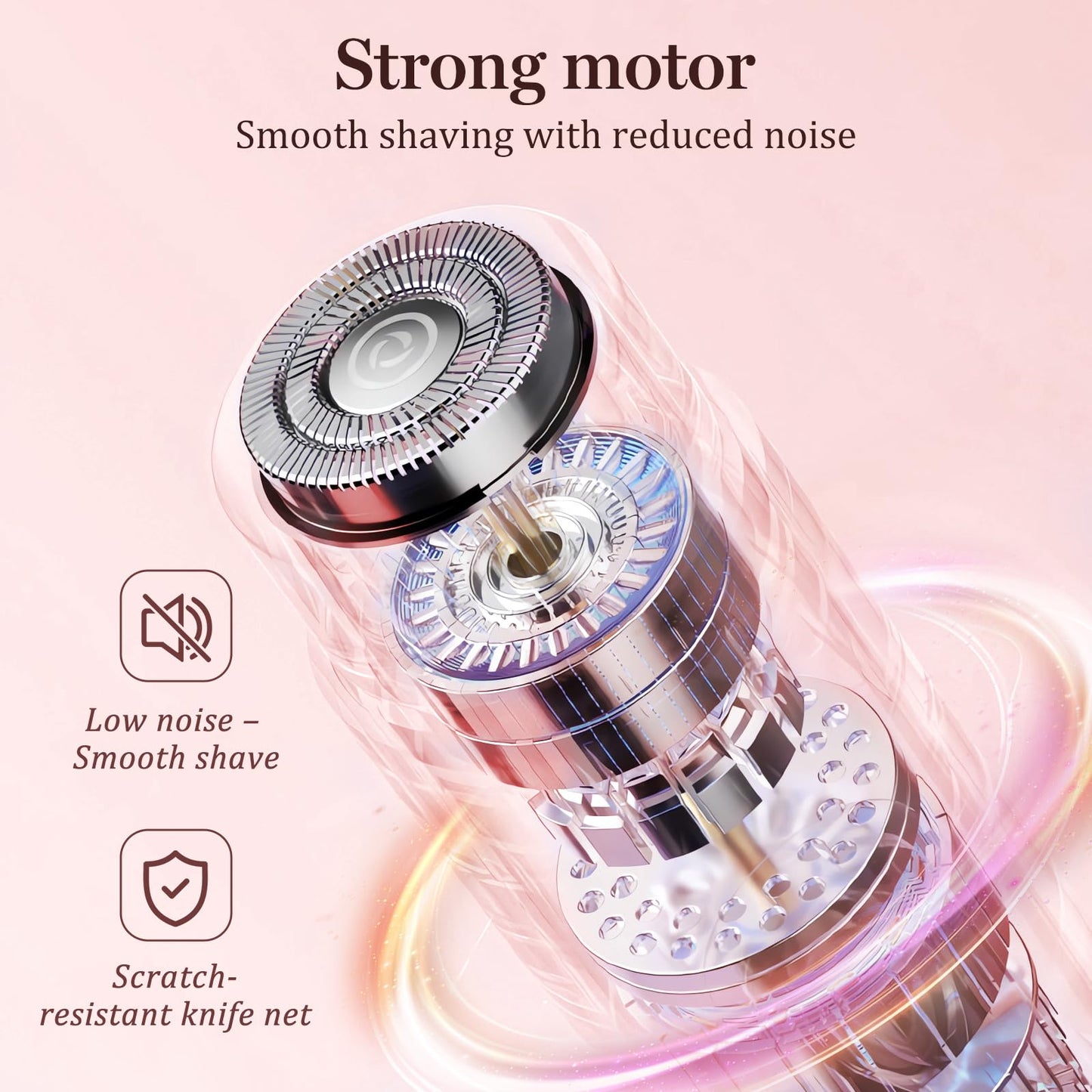 Bikini Trimmer for Women – Dual Head Electric Razor for Bikini, Underarm, Leg & Facial Hair, Painless Ceramic Blade, IPX7 Waterproof, Pink