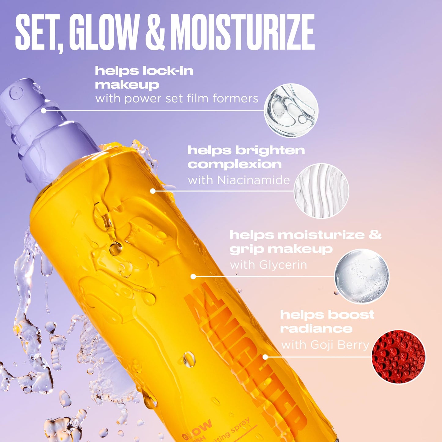 Urban Decay All Nighter Waterproof Makeup Setting Spray - Glass-Skin Glow Finish, Up to 24HR Wear, Ultra-Fine Facial Mist, Dewy Foundation Face Primer, Smudge-Proof, Transfer-Resistant - 4 fl oz