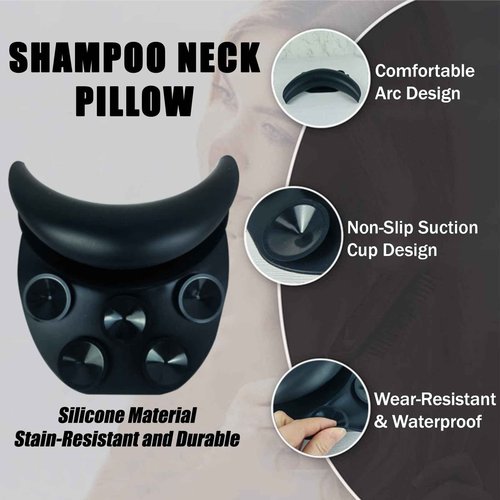 Shampoo Bowl Neck Cushion, Salon Neck Rest Cushion, Shampoo Bowl Neck Rest Silicone Neck Cushion for Home Wash Basin & Professional Salon Hair Washing Tray Suction Cup Design