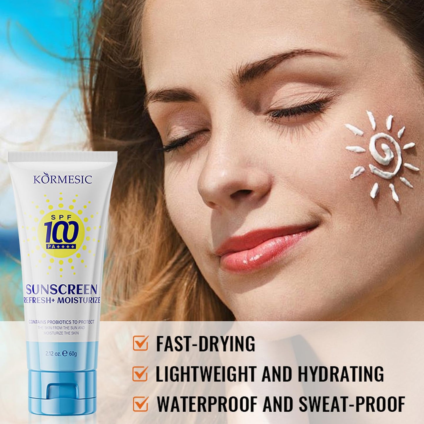High Protection Sunscreen spf 100 for Face & Body, Hydrating, 2.12 OZ