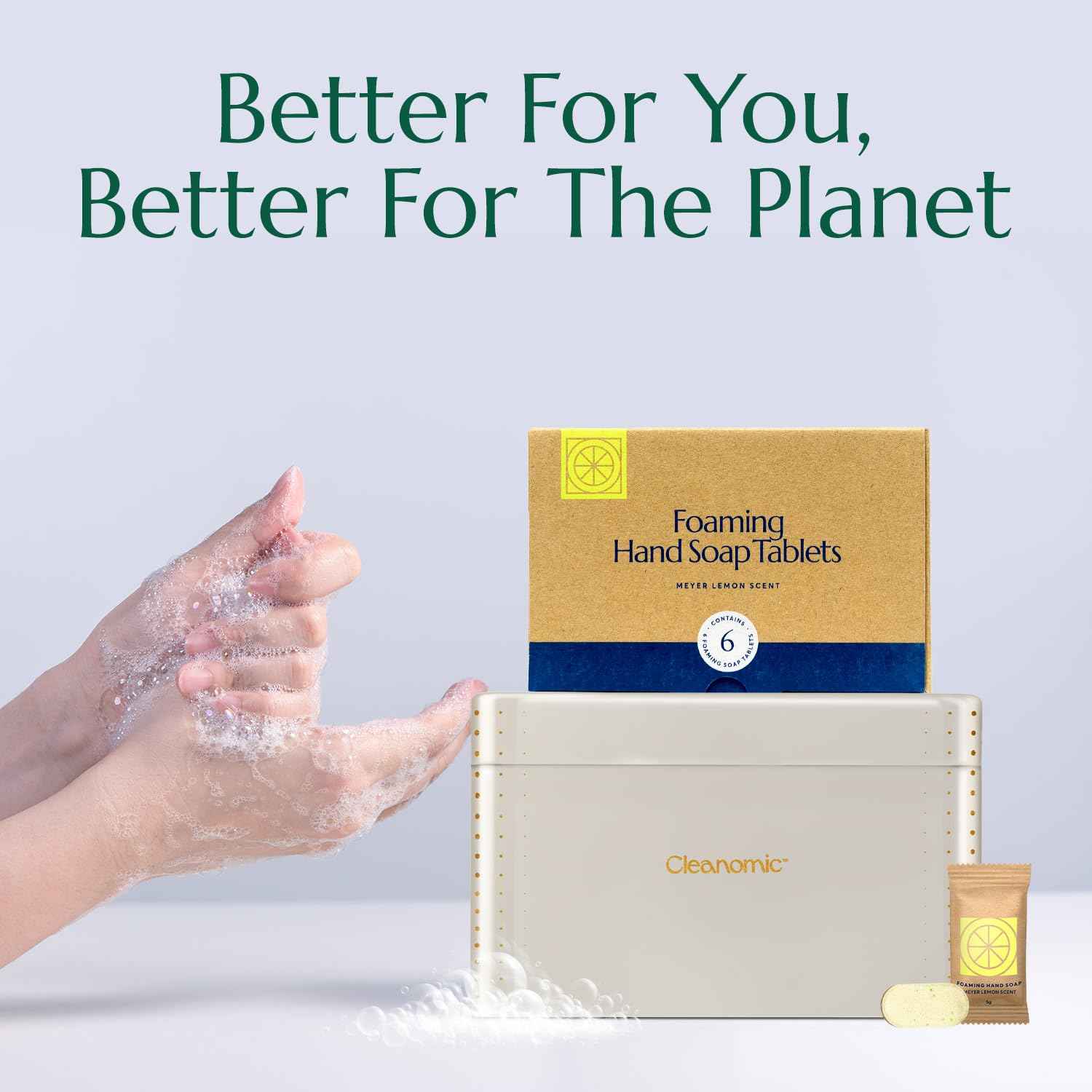 CLEANOMIC Foaming Hand Soap Tablets and Tablet Tin Bundle