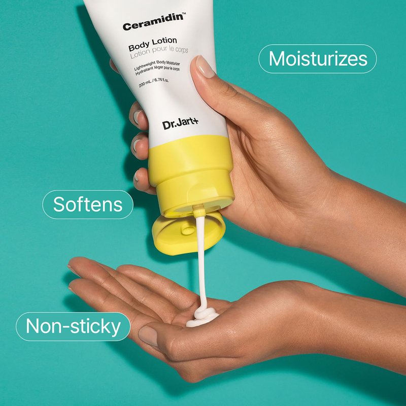 Dr.Jart+ Ceramidin Body Lotion - Korean Moisturizer for Dry Skin with Ceramides | 6.76 Fl Oz