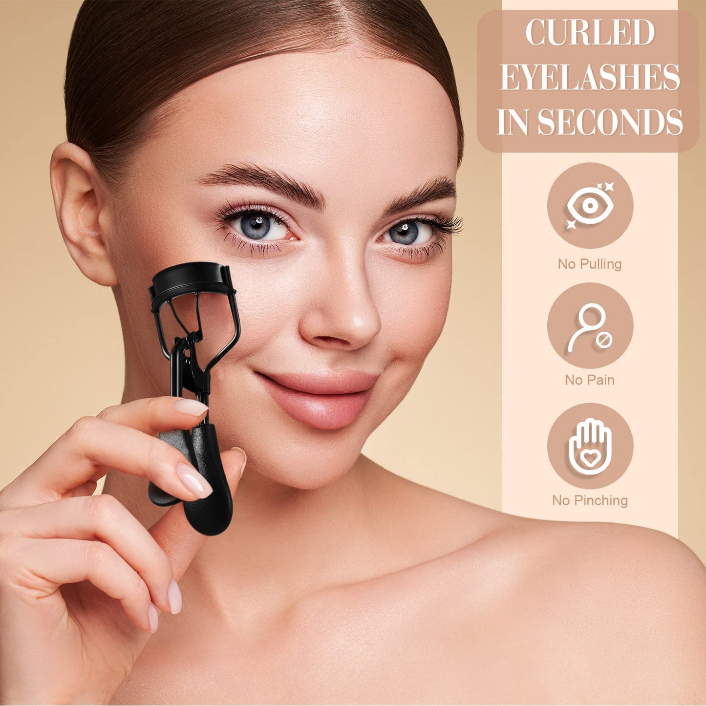 Perthlin Eyelash Curlers with Comb Eyebrow Brush Kit for Women Lash Curler Eyelash Comb Seperator Mascara Brushes Eyebrow Brush and Comb Silicone Refills Pads