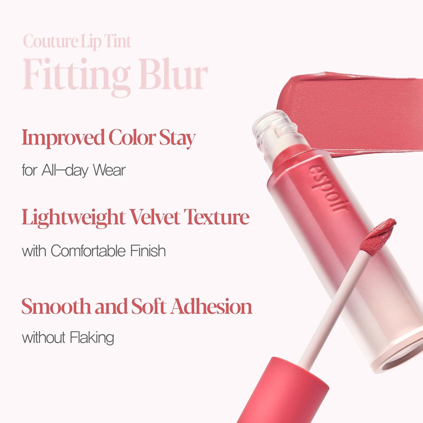 Espoir Couture Lip Tint - Smudge-Proof Blur Lip Stain | Soft, Creamy Texture, Vegan, 0.14 oz